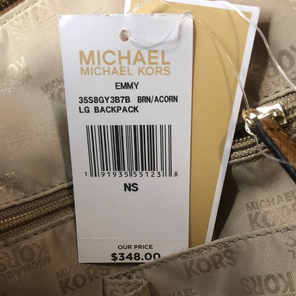 MICHAEL KORS MK Monogram Bicolor Leather & Coated Canvas Tech Backpack NWT - Picture 11 of 17